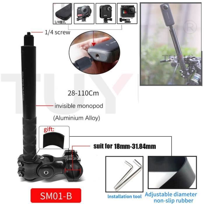 Support De Guidon De Vélo Rotatif à 360 Degrés, Adaptateur De Moto, Clip De Support Pour Gopro Hero 8 7 6 5 4 3 + 3 SJCAM