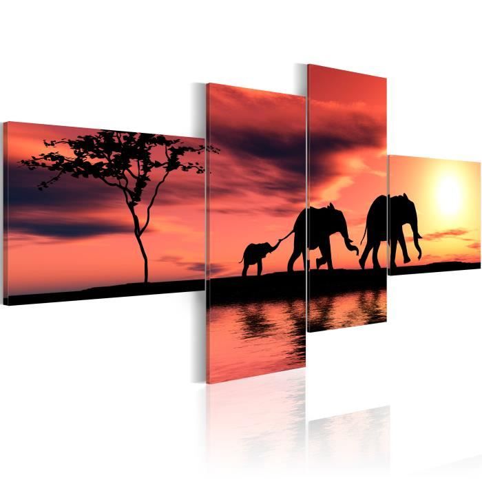 Tableau Maman Papa Et Bebe Elephant 0x90 Xxl Tableau Africain Et Ethnique Animaux Cdiscount Maison