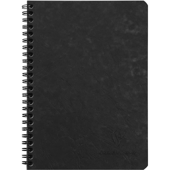 Carnet de poche à spirale A5 noir - Couverture rigide - 17,5 x 21,5 pages -  Carnet à décorer - Creavea