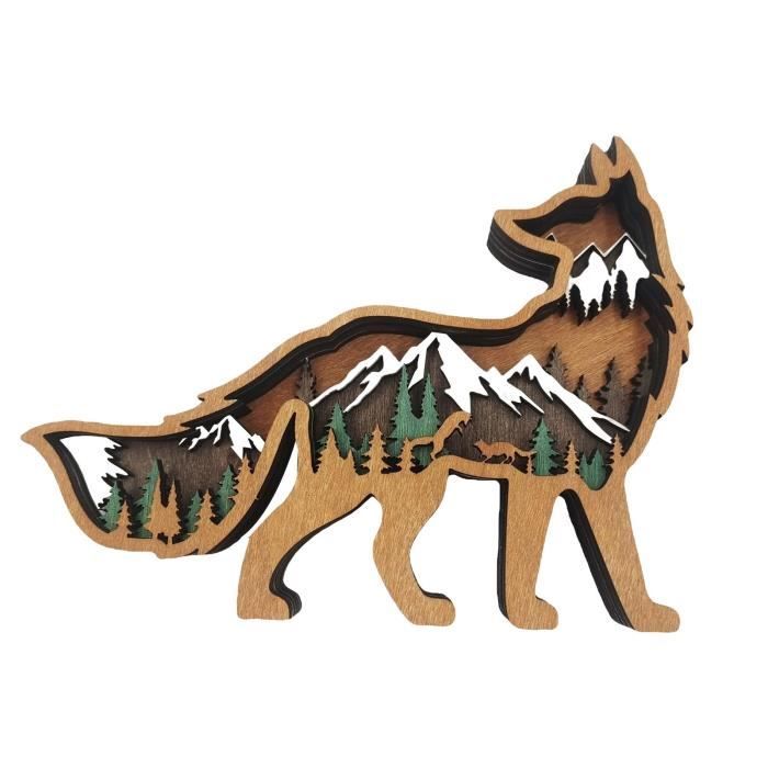 Statue De Renard Réaliste De Décoration De Jardin - Figurine Peinte À Statue De Renard Réaliste De Décoration De Jardin - Figurine Peinte À