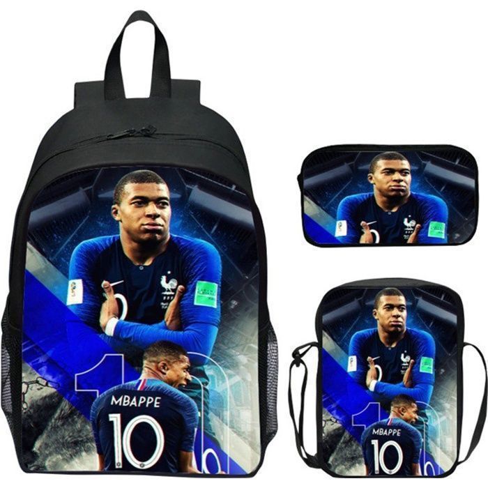 Mbappe Lot De 3 Sac A Dos Pour Enfants Apportez Une Boite A Lunch Et Une Trousse A Crayons 40x30x13cm Noir Cdiscount Bagagerie Maroquinerie