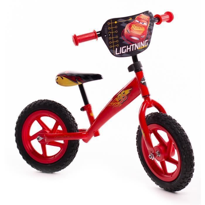 Velo Bebe Draisienne Disney Cars pour Garcon enfant velo Rouge avec Flash McQueen