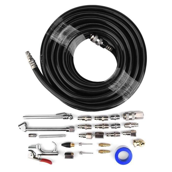 Tuyau Pneumatique PVC 15m Flexible Haute Pression Avec Connecteur Rapide - Pour Compresseur Air