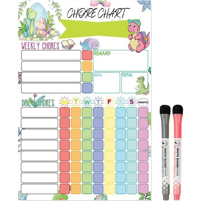 Grevosea Lot de 2 tableaux de corvées portables pour enfants tableau
