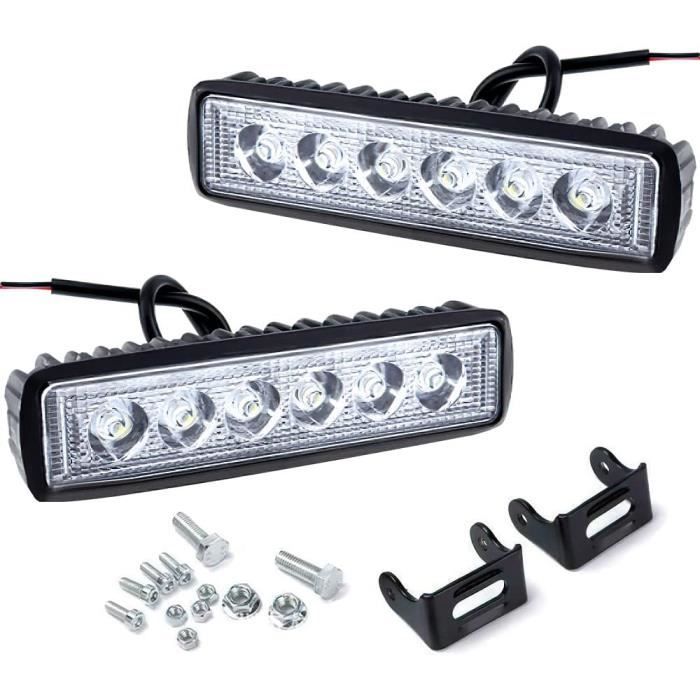2 Phares LED Travail EverBrite 25W - 12V/24V - IP66 - Pour Voiture, Moto, SUV