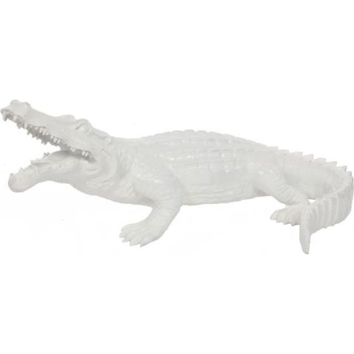 statue crocodile blanc en resine norbert 115 cm achat vente statue statuette cdiscount