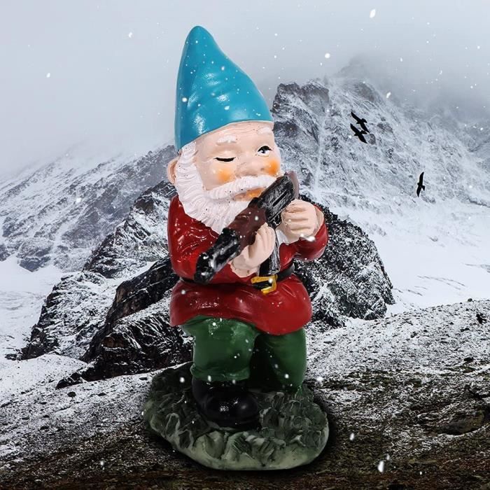 Statue De Nain De Jardin En Résine Peinte à La Main - Décoration Extérieure Résistante Aux Intempéries