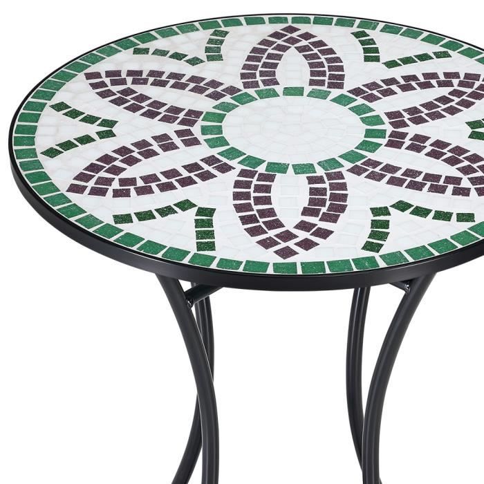 table gueridon mosaique design flora o60 cm cdiscount jardin