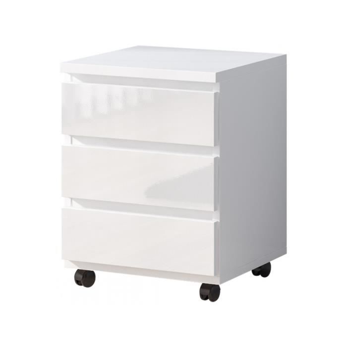 Caisson De Bureau Design A Roulette En Bois Mdf Blanc Laque Avec 3 Tiroirs 42x59x42 Cm Collection C Amedeo P 44718 Co Blanc Achat Vente Bureau Caisson De Bureau Design A Soldes