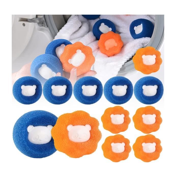 10 Pcs Attrape-Poils Pour Machine à Laver Boule Anti Poils Machine