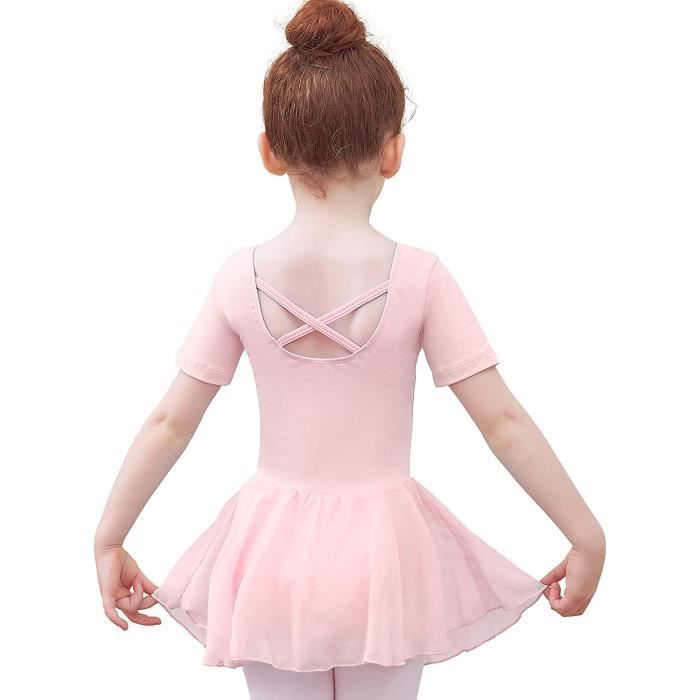 Beyove Justaucorps de Danse avec Jupe Tutu en Coton, Dos Nu et Manches  Longues pour Filles : : Mode