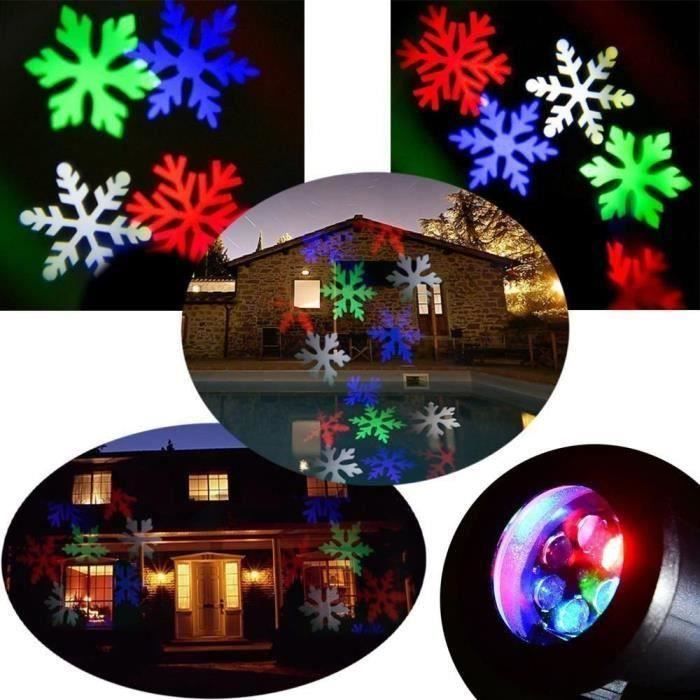 Projecteur Flocons De Neige Noël Extérieur 3 Têtes - Étanche IP44 Avec Minuterie