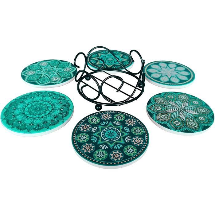 WEBEEDY 2 Ensemble de Kits de Mosaïques DIY pour Adultes Kit D'Artisanat de Mosaïque de Sous Verre en Mosaïque de Verre avec Base en Bois Ruban Perles de Semences et Plus pour