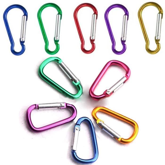 Mousquetons Inox 304, Lot De 16 Pièces M5, Mousquetons à Verrouillage Forme D, Accessoires