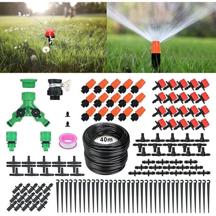 Kit Irrigation Goutte-à-Goutte 242 Pièces – Système Arrosage Automatique Jardin 56 M, Économie D'Eau 70 %, Idéal Potager, Pelouse, Serre & Plantes En Pot