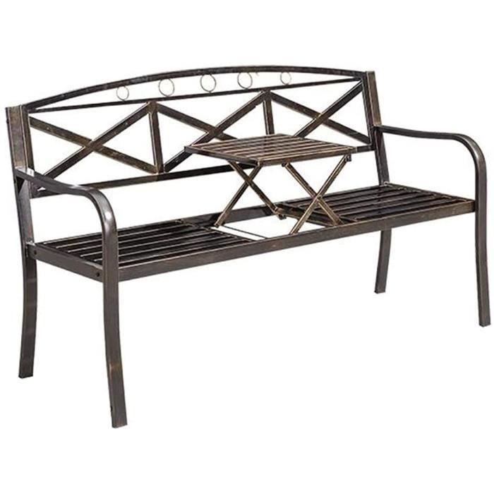 Banc d'extérieur , banc de jardin en métal de 98 cm