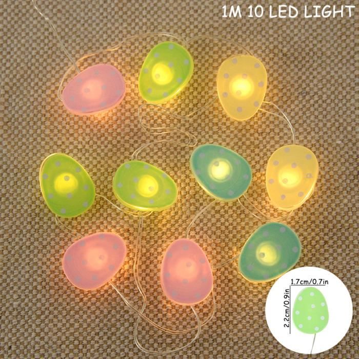 Guirlande Lumineuse Pâques 2m - 20 LED Lapins Et Carottes - Décoration Murale Festive - Fonctionne Sur Piles