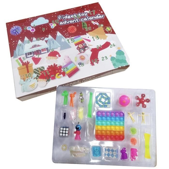 Kit decoration noel Pack de jouets pour enfants 24 pieces Antistress sensoriel fossettes simples calands de l avent boite Type D Cdiscount Maison