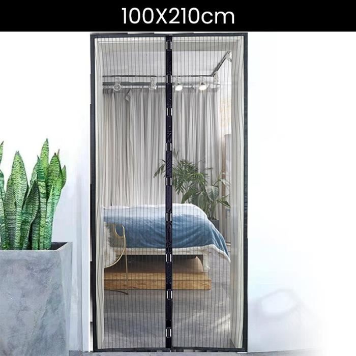 HOME ZEN Rideau Moustiquaire Anti-Insectes 150x250cm Gris Avec Anneaux - Modèle Butterfly