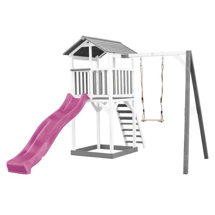 AXI Beach Tower Aire de Jeux avec Toboggan en blanc, 2 AXI Beach Tower Aire de Jeux avec Toboggan en blanc, 2