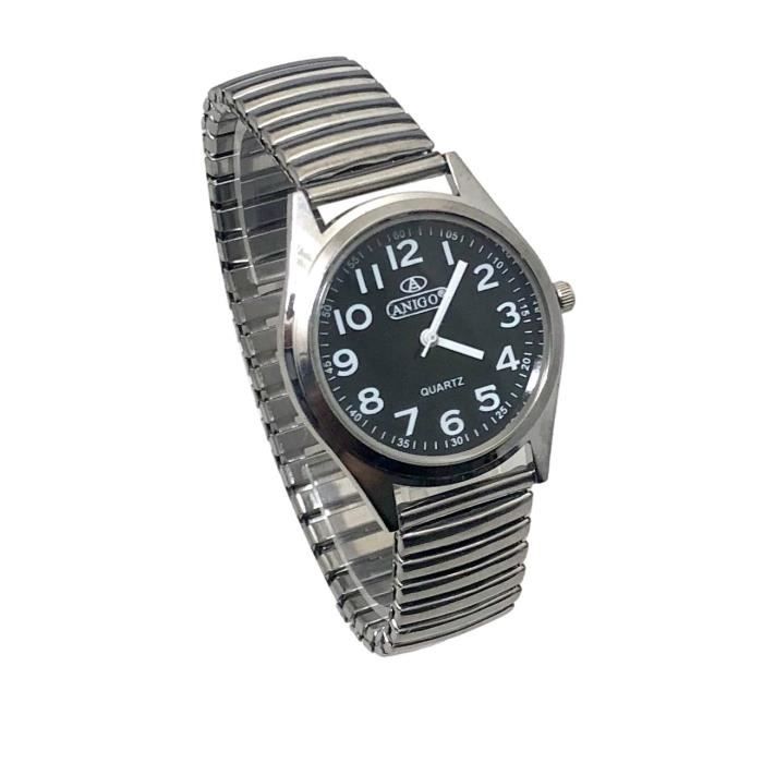 Montre Homme Classique Bracelet Extensible Elastique Chiffres
