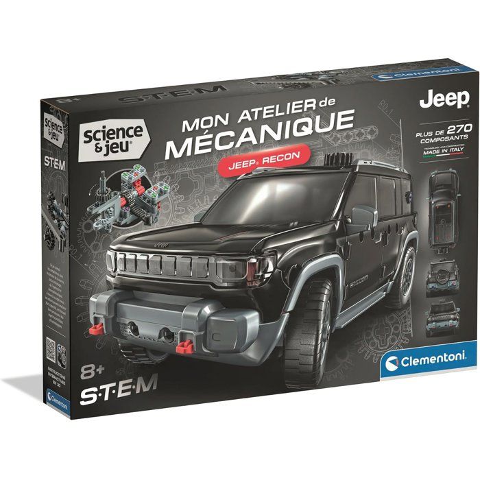 Jeep Recon CLEMENTONI Mon Atelier Mécanique Dès Fabriqué en Italie Coffret de construction enfant