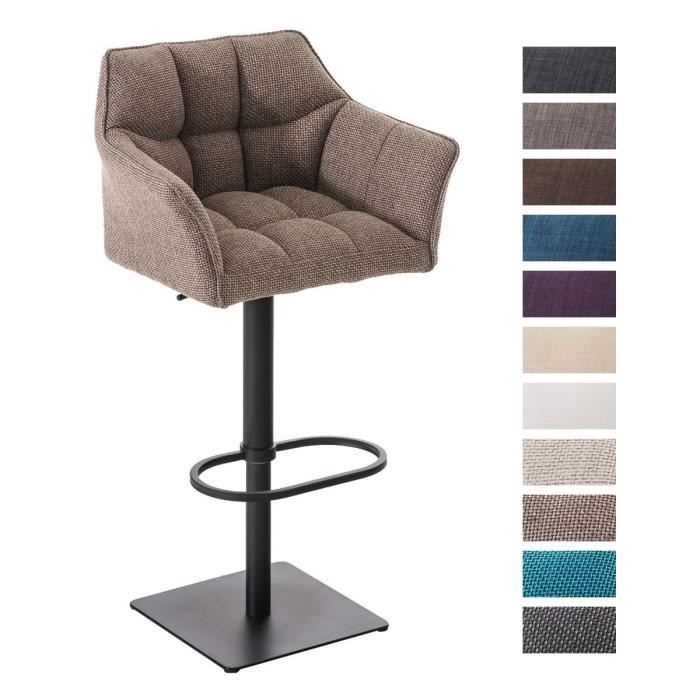 Tabouret de bar avec dossier DAMASO B - CLP - Réglable en hauteur - Pivotant - Marron terre Tabouret de bar avec dossier DAMASO B - CLP - Réglable en hauteur - Pivotant - Marron terre