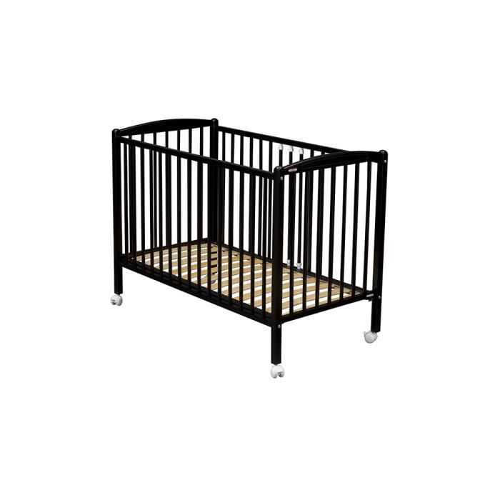 Lit Enfant 70x140 4 Positions Noir Barreaux De Securite Amovible Cdiscount Puericulture Eveil Bebe