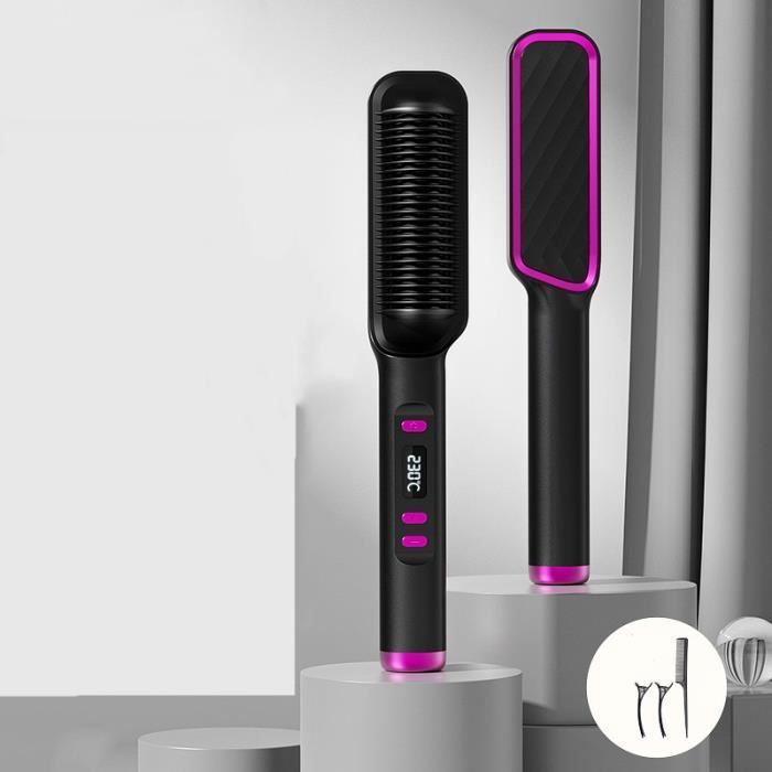 Brosse Lissante Chauffante - PTC Chauffage Rapide Écran LCD Température