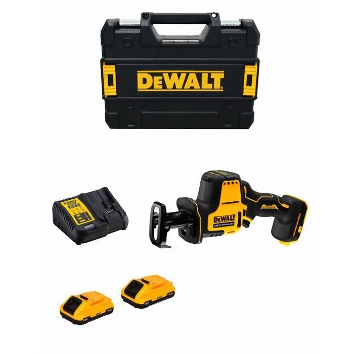 Scie sabre compacte DEWALT XR 18V 2 batteries 5.0 Ah Li ion brushless DCS369P2 QW - vue 2