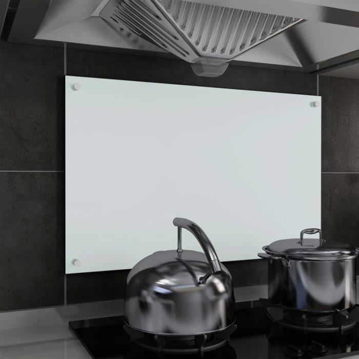 CREDENCE - ACCESSOIRE CREDENCE - FOND DE HOTTE - Dosseret de cuisine Blanc 80 x 50 cm Verre trempé - YW Tech DIO7734921206335