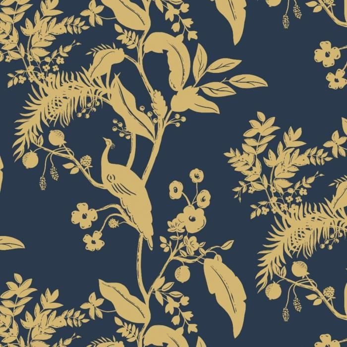 Papier peint - Fleur huileuse (bleu) [400x280] | Leroy Merlin