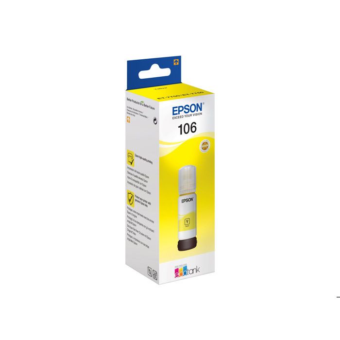Réservoir dencre original 106 - 70 ml - Jaune - EPSON - EcoTank ET-7700 ET-7750 L7160 L7180
