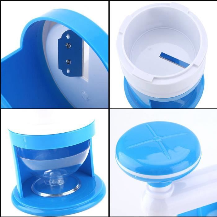 Winkinlin Rasoir à glace et machine à cône de neige blanc bleu, taille unique Broyeur à glace portable de qualité supérieure et rasé avec bol à glaçons gratuit