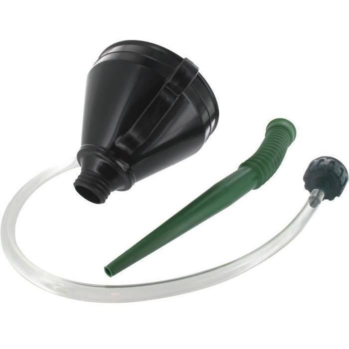 Entonnoir plastique Ø: 165mm livré avec Filtre, flexible et embout pour tuyau