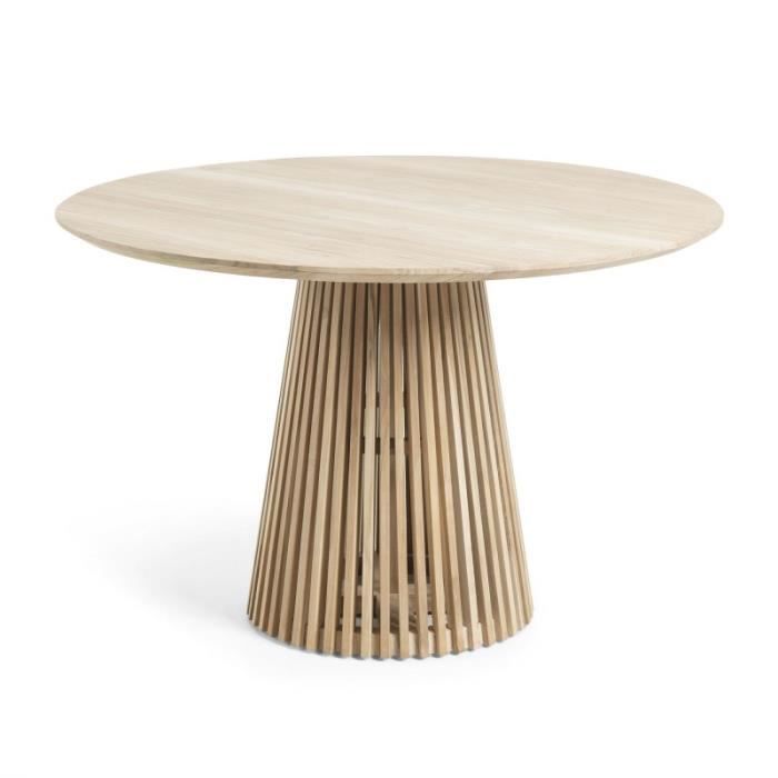 Table A Manger Ronde 120 Cm En Teck Massif Naturel Ariana L 120