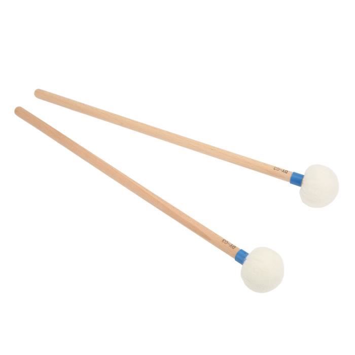 Baguettes De Tambour En Feutre 32cm - Maillets Pour Grosse Caisse Et Timbales - Parfait Pour Enfants, Débutants Et Étudiants En Percussion