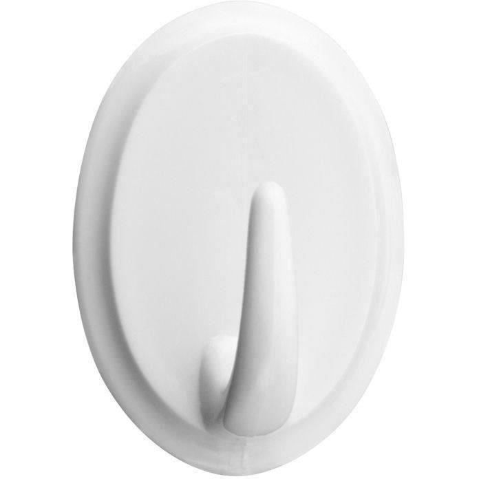 INOFIX - Crochet Adhésif ovale blanc en blister