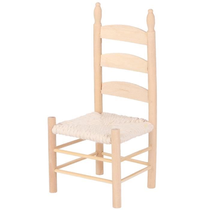 Chaise De Maison De Poupée 1:12 En Bois De Bouleau - Fauteuil Léger Design Vif Pour Décoration