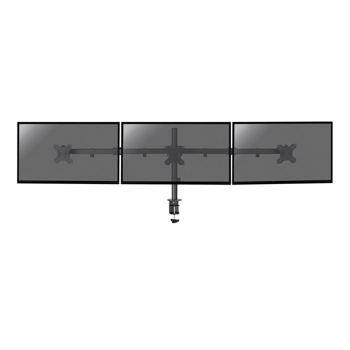 SUPPORTS DE BUREAU A PINCER / A TRAVERS – KIMEX – Support bureau 3 écrans PC 13- 27 – 015-1623 – Noir