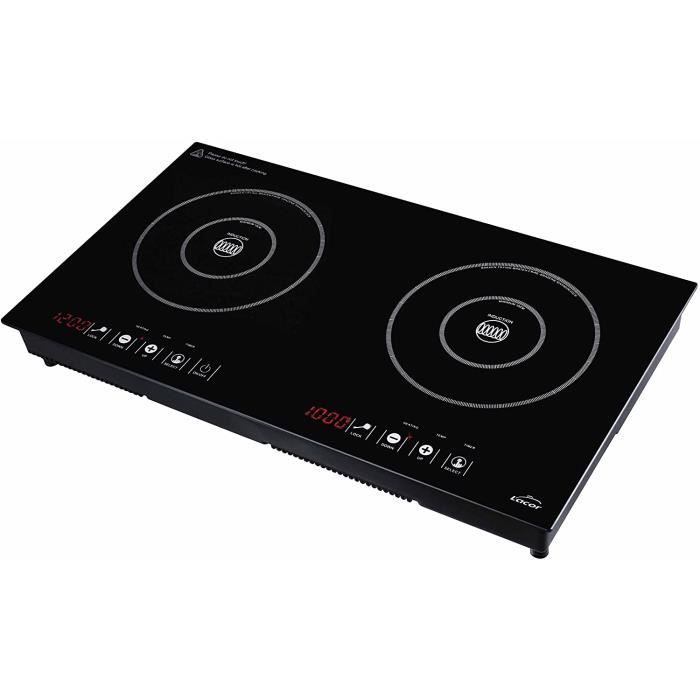Plaque de cuisson à induction double horizontale LACOR 3500 W 53 tonnes fer noir