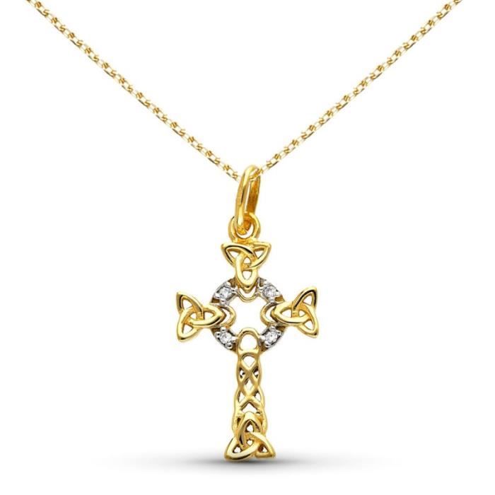 Collier Or Jaune 18 Carats Chaîne Vénète Avec Croix Arrondie - Longueur 40/45 Cm - Neuf Avec étiquettes