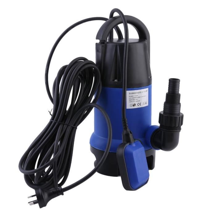 Pompe immergée à eau flotteur intégré 1100W 16500LH IPX8 150 * 215 * 360mm bleu