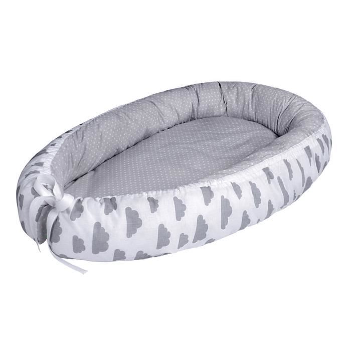 Lulando Baby Nest Nid Pour Bebe Cocon Multifonctionnel Reversible Couleurs Grey Clouds Dots Grey Cdiscount Puericulture Eveil Bebe