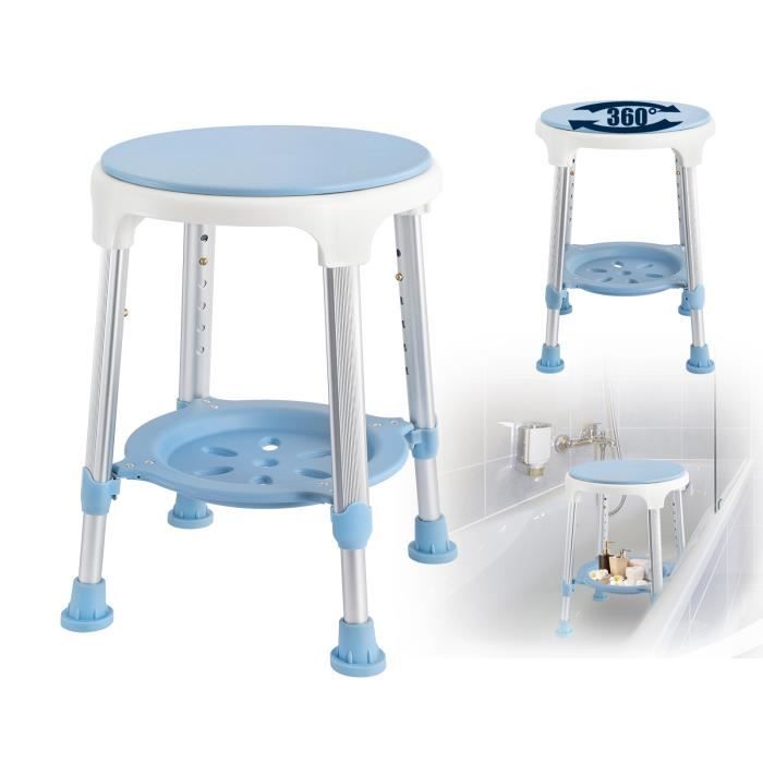 LZQ Siège de Douche 360° rotation Tabouret de Douche Chaise de douche ...