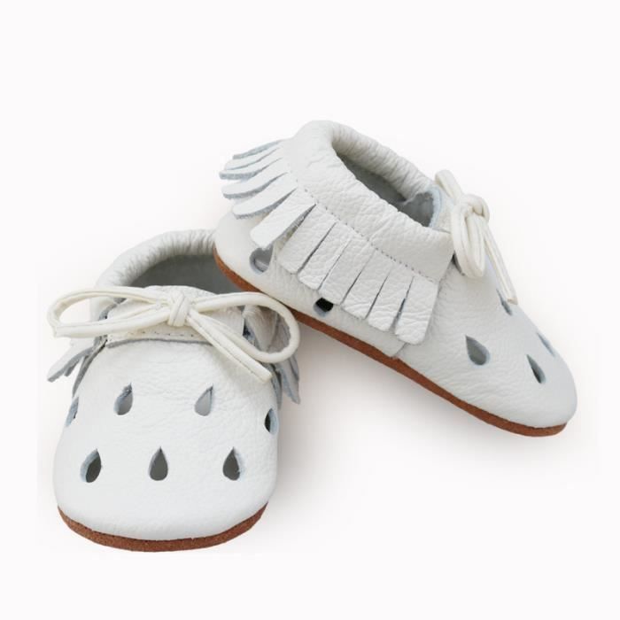 Chaussures Cuir Souple Bebe Garcons Et Filles Sandales Nouveau Ne Blanc Cdiscount