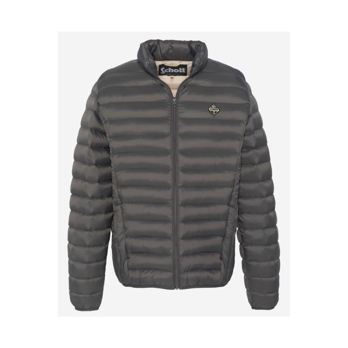 Doudoune legere ajustee Land Schott Homme Gris 100 Nylon Fermeture zippee