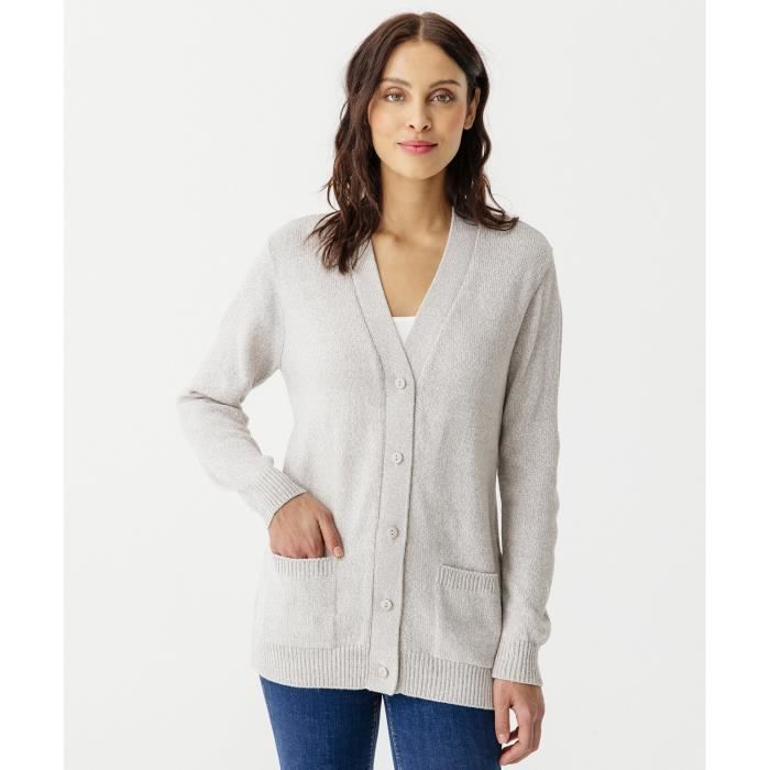 Gilet Damart Gilet classique maille jersey Gris Clair Chine