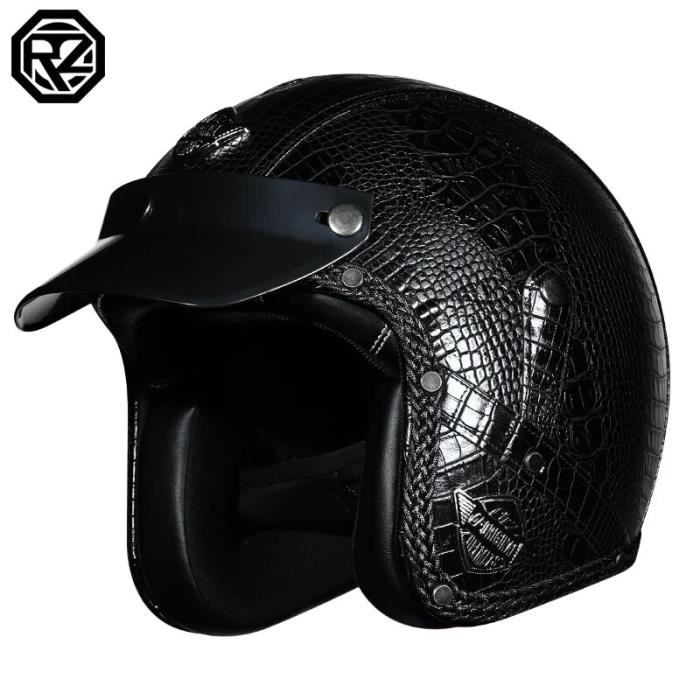 Veste De Moto En Cuir Vintage - Homologuée - Cuir Véritable - Le