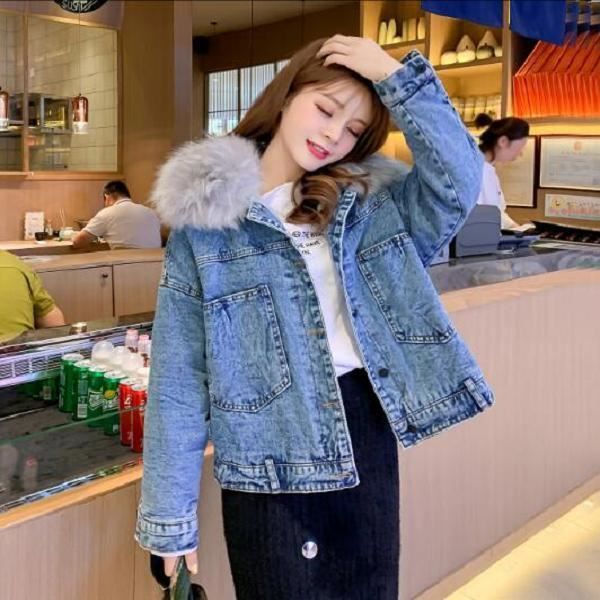 pk pleegouders stoom Jeans Femme Hiver,Veste jean d'hiver en fausse fourrure pour femmes,  manteaux chics pour dames, grande poche Plus, avec n?ud, vest Bleu -  Cdiscount Prêt-à-Porter